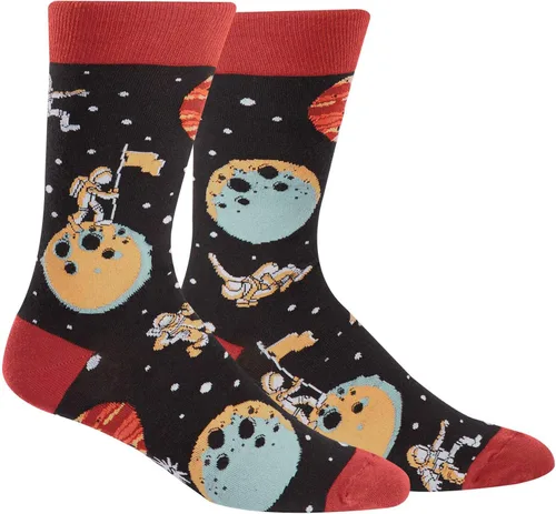 Vista 6 de Sock It To Me, Calcetines para hombre, extraterrestres y espacio Hot Sauce
