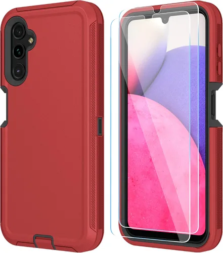 Vista 13 de ONOLA Funda compatible con Samsung Galaxy A14 5G con protector de pantalla HD, resistente a los golpes y a las caídas de servicio pesado, funda de 3
