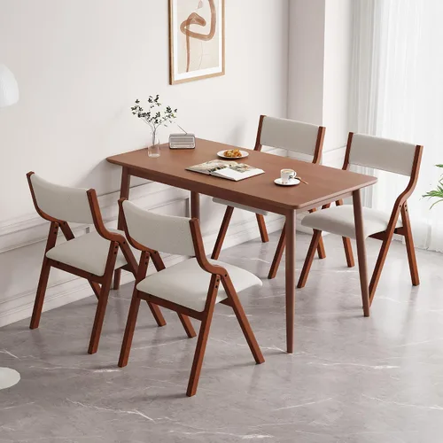 Vista 3 de Ball & Cast Juego de 2 sillas de comedor plegables tapizadas, sillas plegables de madera, 2 unidades, sillas portátiles de oficina para reuniones