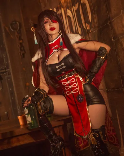 Vista 8 de Nuoqi Beidou Cosplay Outift Beidou Cosplay Disfraces Mujer Conjunto Completo