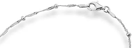Vista 3 de Miabella Collar de cadena de cuentas de plata de ley 925 italiana para mujer, fabricado en Italia