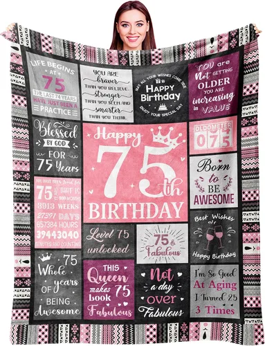 Vista 10 de Ivivis Regalos de 100º Cumpleaños para Mujeres Manta 60"x50", Suministros de Decoraciones para Fiesta de 100º Cumpleaños, Regalos de Feliz 100º