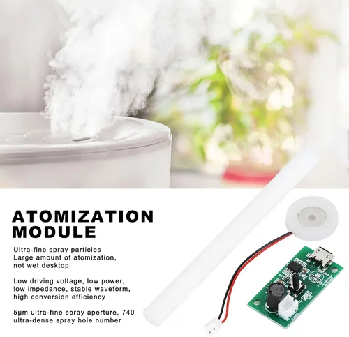 Vista 3 de Mini humidificador USB de 5 V, kit de disco de atomización, placa de atomización USB con control de interruptor de temporizador, controlador