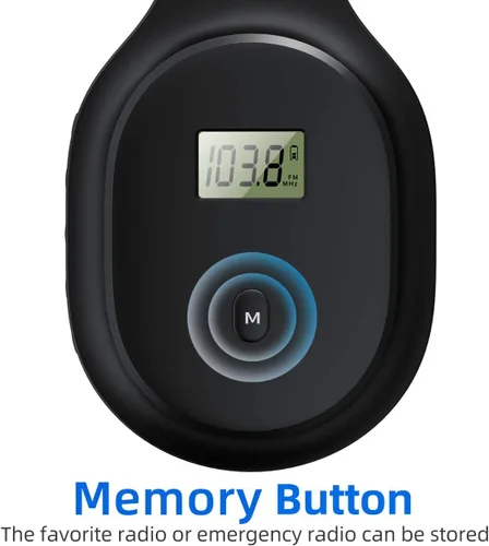 Vista 3 de Audífonos de Radio FM Personales Recargables y Portátiles con Mejor Recepción, Auriculares Inalámbricos con Protectores Auditivos para Correr