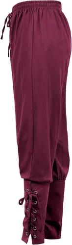 Vista 3 de Parlsdy Disfraz renacentista para hombre, pantalones vikingos, color marrón, mezcla moderna histórica, pantalones cargo talla XS, S, M, L, XL, 2XL