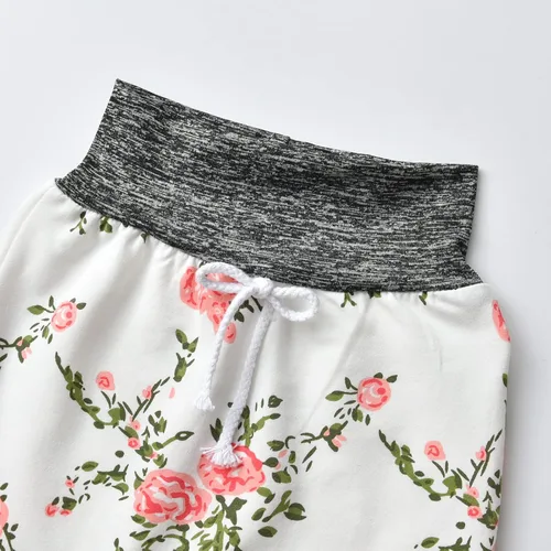 Vista 6 de Derouetkia Conjunto de ropa floral de manga larga con capucha, pantalones casuales y diadema