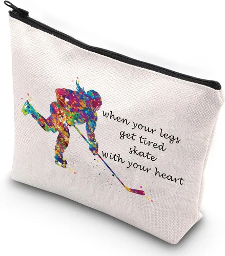 Vista 8 de G2TUP Bolsa de cosméticos de hockey sobre hielo, estuche de maquillaje para jugadores de hockey, regalo para niñas cuando tus piernas se cansan
