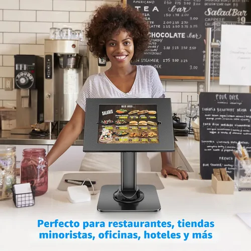 Vista 2 de AboveTEK - Soporte antirrobo para quiosco para iPad, soporte de seguridad para iPad y soporte para tableta con bloqueo, base resistente, giro