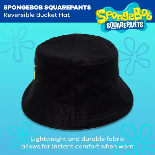 Vista 4 de Concept One Spongebob Squarepants Bucket Hat, Packable Travel, Wide Brim Summer Cap