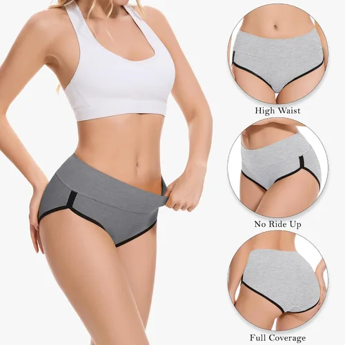 Vista 2 de CAILECOTTON Ropa interior de algodón para mujer, bragas de talla grande para mujer, paquete de 25