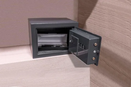 Vista 6 de Amig - Caja fuerte con código - Caja fuerte superpuesta - Acero - Pequeño camuflaje - Ideal para el hogar - Protección del dinero y joyas de valor