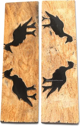 Vista 39 de Báscula de mango de cuerno de búfalo (corteza) - (Amber/Black) - (3.50 x 1.125 x 0.187)