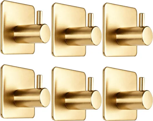 Vista 7 de Fotosnow Ganchos adhesivos negros para toallas, ganchos de pared resistentes para puerta de baño, cocina, paquete de 4