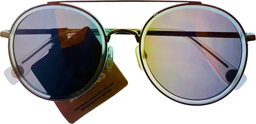 Vista 4 de Converse H109 - Gafas de sol de metal redondas para hombre, color plateado