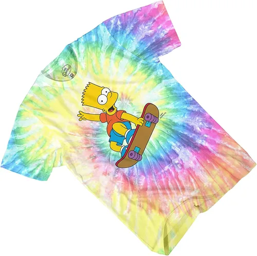 Vista 3 de The Simpsons Bart Simpson - Camisa clásica para hombre, Homer, Bart, Lisa, camiseta de teñido anudado