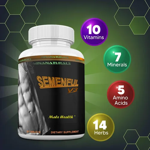 Vista 4 de Volumizador de semen SEMENFUL-V3. Potenciador de clímax para hombres y mujeres. Mejora el volumen de semen. Ayuda a aumentar el volumen de esperma
