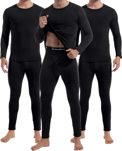 Vista 10 de 2 o 3 juegos de ropa interior térmica para hombre, ropa interior larga Negro y Negro