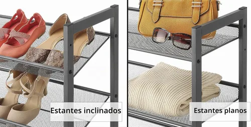 Vista 5 de Whitmor - Zapatero de malla de acero, 3 niveles, color gris plomizo