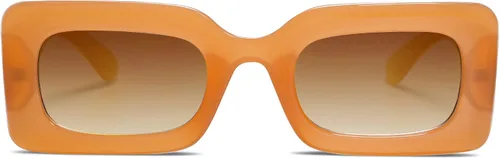 Vista 5 de SOJOS Retro 90s Nude Rectangle Sunglasses For Women Trendy Chunky Glasses Pebble SJ2160