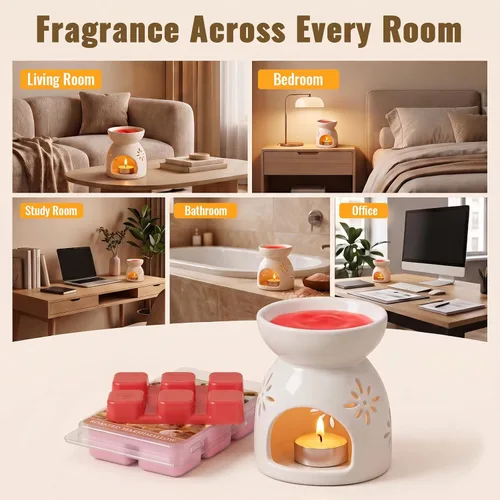 Vista 15 de SCENTORINI Cera derretida, 6 cubos de cera perfumada de otoño e invierno