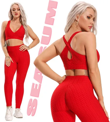 Vista 15 de SEASUM - Pantalones de yoga de cintura alta para mujer, con control de abdomen y realce de glúteos, leggings favorecedores para entrenar y correr