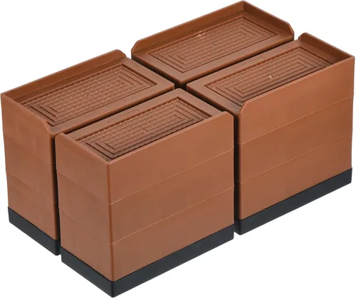Vista 13 de uxcell Elevadores de muebles de 1.5 pulgadas, 4 piezas de elevadores cuadrados ajustables para sofá para extensor, para cama, escritorio, sofá, Beige