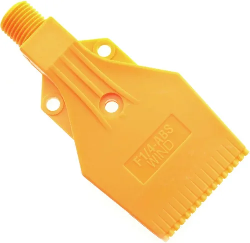 Vista 2 de E-outstanding Boquilla de chorro de viento amarillo de 1/4 '' BSPT macho 3Holes ABS soplador de aire boquilla de cuchillo de aire