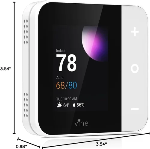 Vista 13 de Termostato Vine para el hogar con pantalla táctil a color, termostato inteligente WiFi compatible con Alexa y Google Assistant, programable para 7