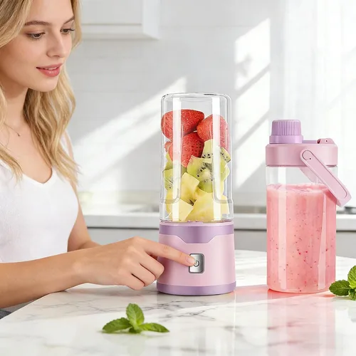 Vista 2 de 18 Professional Drink Processor 500ml Mobile Cup with 120 Moment Fast Energy Extended Battery Life Tiny Smoothie Maker Black