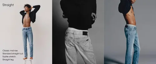 Vista 5 de Calvin Klein - Pantalones de mezclilla de corte recto, Vaqueros de corte recto.