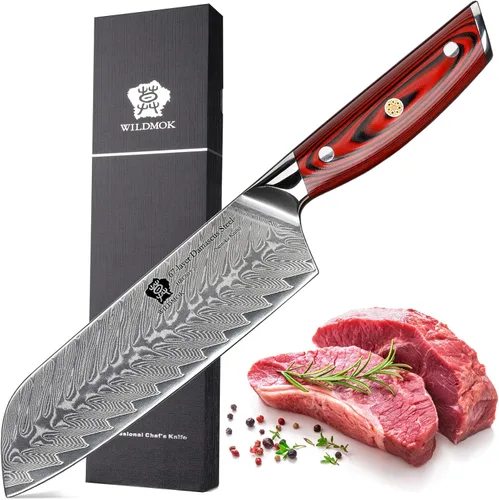Vista 7 de WILDMOK Cuchillo de deshuesar de Damasco, cuchillo de filete de pescado profesional afilado de 6.4 pulgadas, cuchillo de cocina japonés súper VG10