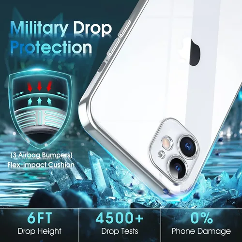 Vista 773 de Supdeal Funda cristalina transparente para iPhone 11, [No se amarillea] [Protección de la cámara] [Probado contra caídas de grado militar] Funda