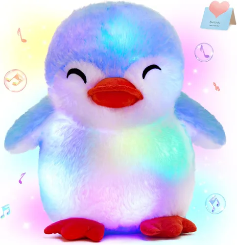 Vista 20 de Glow Guards - Cachorro de peluche azul, de 15 pulgadas, musical, suave, con luces ledes nocturnas, para Navidad, Día del Niño y cumpleaños.