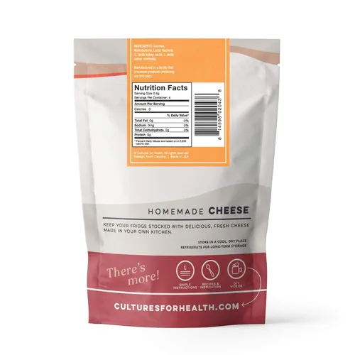 Vista 2 de Cultures for Health Cultivo iniciador de queso mesófilo Queso crema, requesón, mozzarella versátil, sin OMG, sin gluten, crea una variedad
