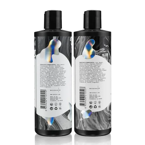Vista 9 de MOEHAIR Hi-Vibes Champú y acondicionador de aceite de argán Infundido con aceites de aguacate, girasol y coco Limpia y nutre el cabello Juego