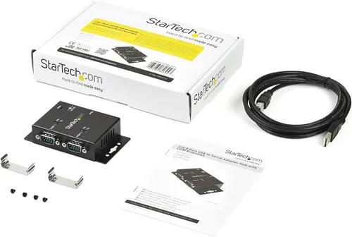Vista 5 de StarTech ICUSB2322I - Adaptador USB a serie - 2 puertos - Montaje en pared - Clips de riel DIN - Industrial - Retención de puerto COM - FTDI - DB9
