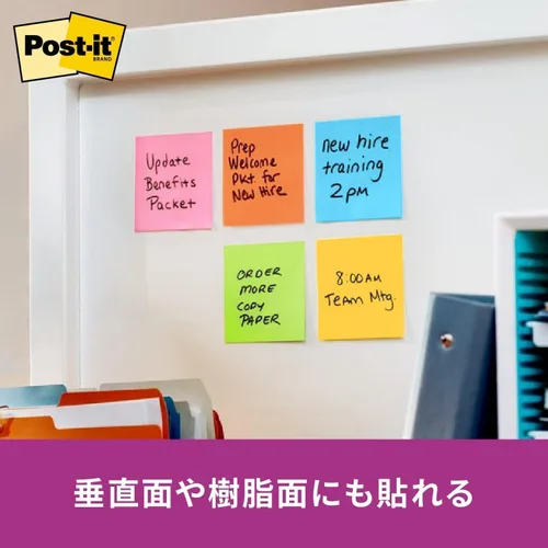 Vista 6 de Pack of 5 75 x 75mm mixed color fluorescence Sumitomo (3M) Post-it (R) strong adhesion Notes 654-5SSAN (japan import)