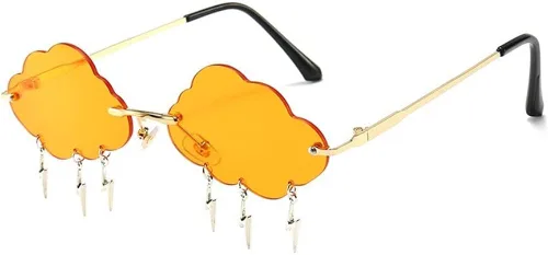Vista 4 de ENTHYI Gafas de sol Cloud Lightning para mujereshombres sin montura para fiesta sin montura