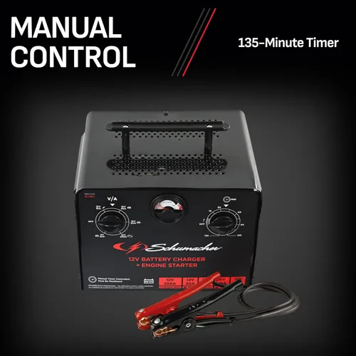 Vista 5 de Schumacher Electric Cargador de batería controlado por tiempo de 6 V/12 V y arrancador del motor - Cargador controlado de precisión con temporizador