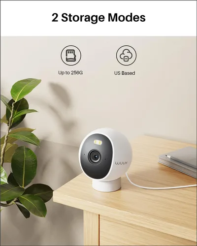 Vista 5 de WUUK Cámara de seguridad, cámara con cable de 4 MP para interiores y exteriores, reconocimiento facial, visión nocturna a color y foco, sin tarifa