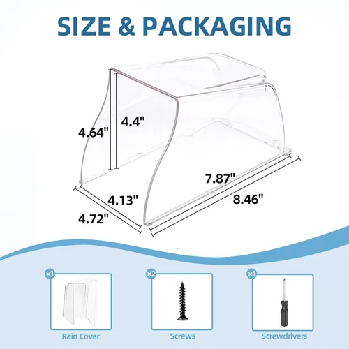 Vista 6 de Cubierta de lluvia para timbre de puerta, cubierta impermeable transparente para timbre, protector resistente a la intemperie, accesorio para timbre