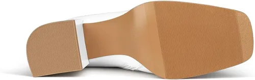 Vista 4 de wetkiss Botas altas hasta la rodilla para mujer, botas Gogo de los años 70 con tacón grueso, punta cuadrada y diseño de cremallera lateral, botas