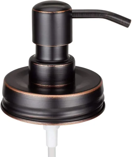 Vista 6 de Jarmazing Products Tapas dispensadoras de jabón para tarros de masón negro, paquete de un paquete, para todos los frascos de conservas de boca Acero