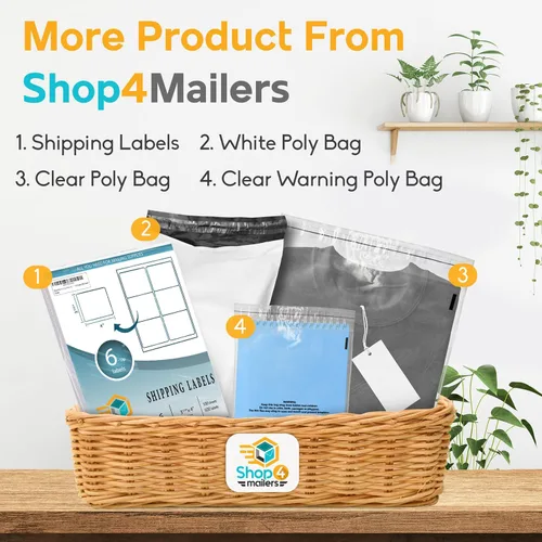 Vista 5 de Shop4Mailers Bolsas de polietileno de plástico transparente de 9 x 12 de pulgada (0.059 in) con autosellado para ropa, joyas, documentos