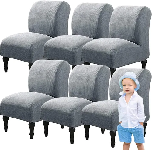 Vista 84 de Fundas elásticas para silla sin brazos, extraíbles y lavables, de elastano jacquard sin reposabrazos, protector de muebles para sala de estar, Verde