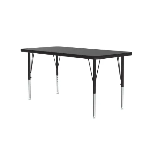 Vista 9 de Correll Mesa de Actividades Rectangular para Aula de 24"x36", Altura Ajustable (19"-29"), Granito Negro Laminado Térmico Fusionado Duradero