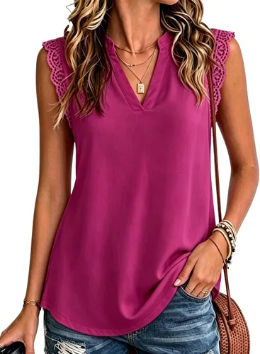 Vista 13 de Halife Women's Sleeveless Floral Print V Neck Tunic Tank Tops Blouse Shirts