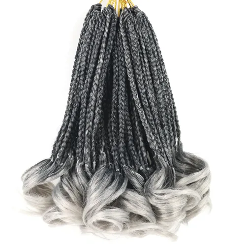 Vista 30 de Cabello para Trenzas Rizo Francés Color 1 Trenzas de Ganchillo Rizo Francés 10 Pulgadas Trenzas de Caja Cabello de Ganchillo para Mujeres y Niños