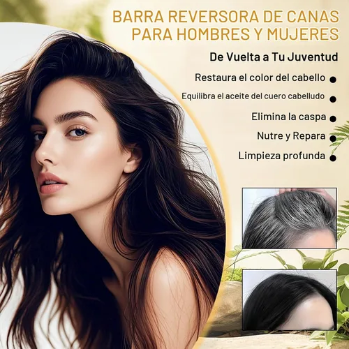 Vista 2 de Atsy Jabón en barra de cabello gris, jabón negro natural para cobertura de cabello gris, barra de champú oscurecimiento con ginseng y sésamo negro