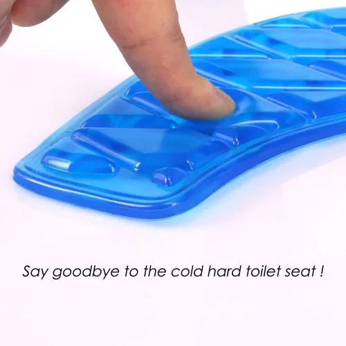 Vista 11 de tapa para asiento del retrete, portable y lavable, almohadilla de gel para retrete, universal, con diseño autoadhesivo (color azul)